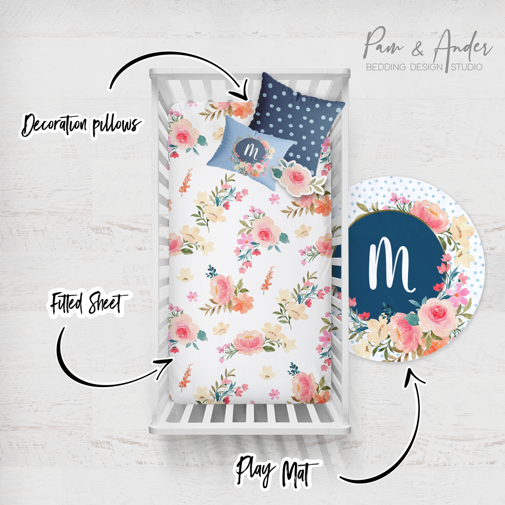 Flower Blue Crib Build your Bundle