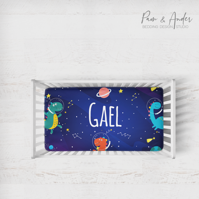 Space Dinosaur Fitted sheet Hover Image