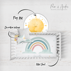 Watercolor rainbow  Crib Bedding Set