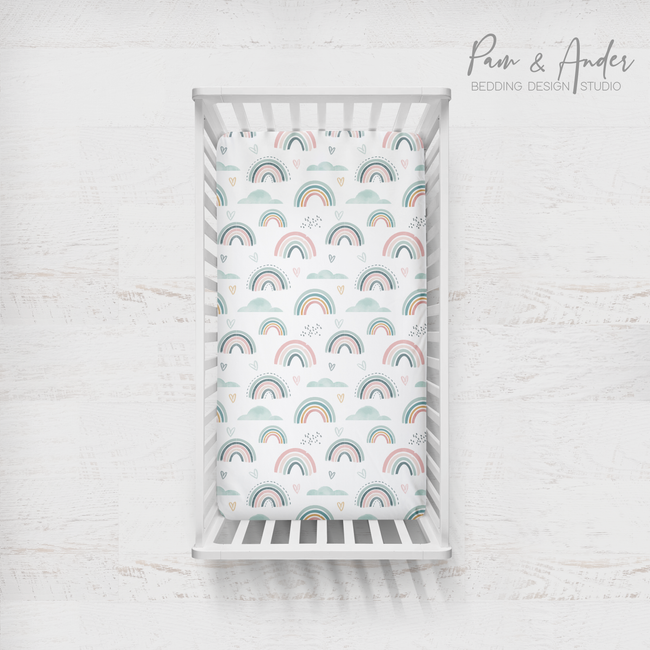 Watercolor rainbow fitted sheet Main Image