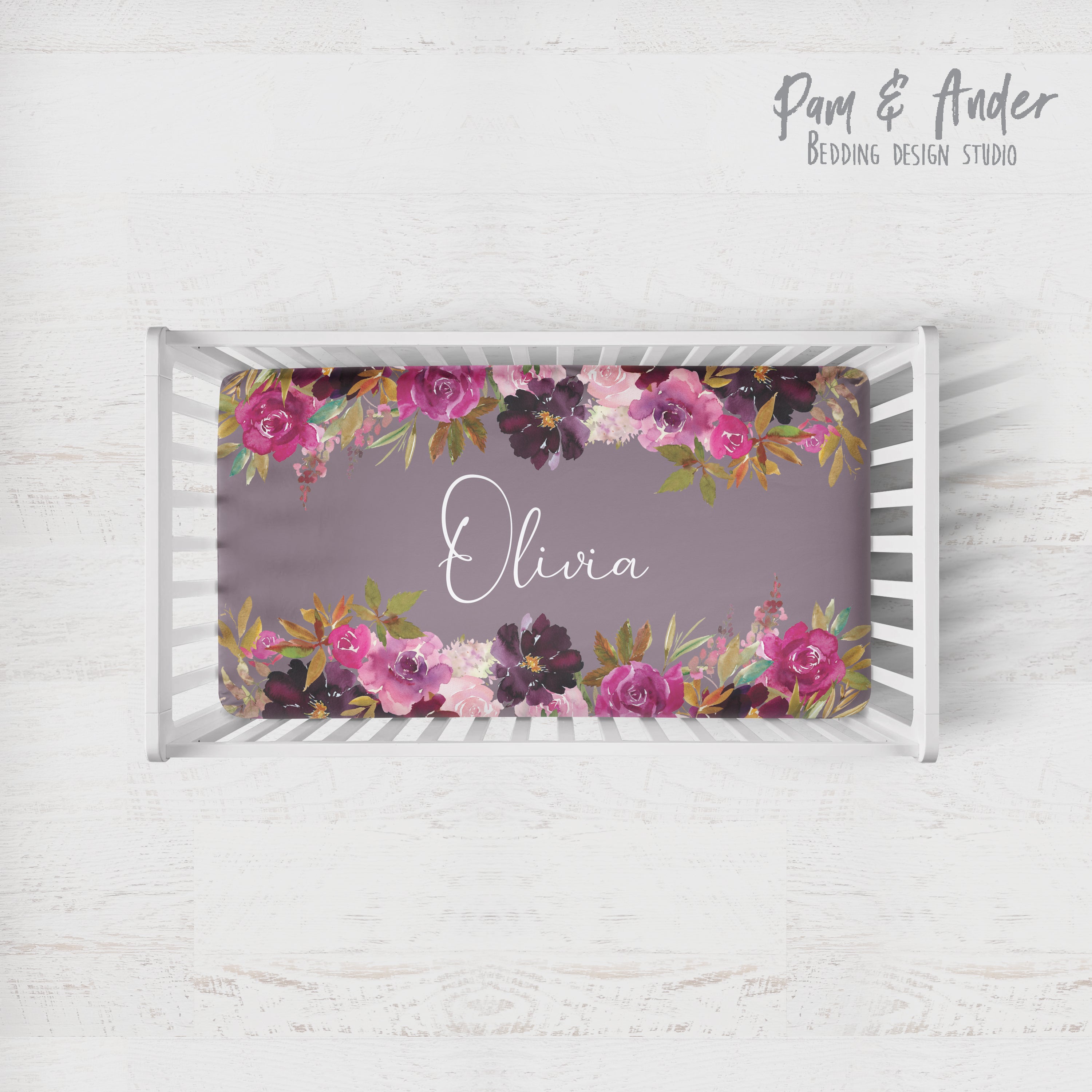 Flower purple fitted sheet