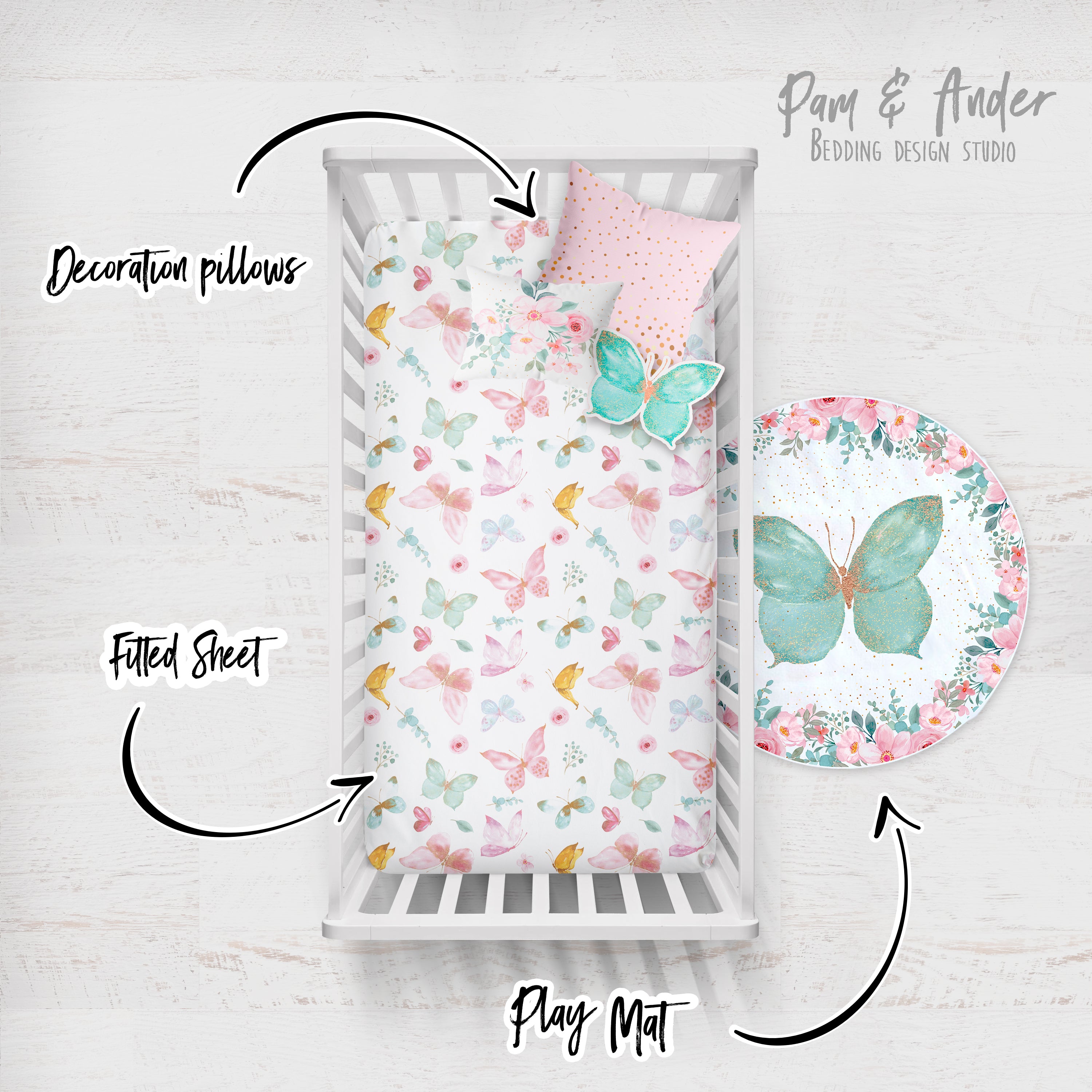 Butterfly Baby Girl Nursery Set