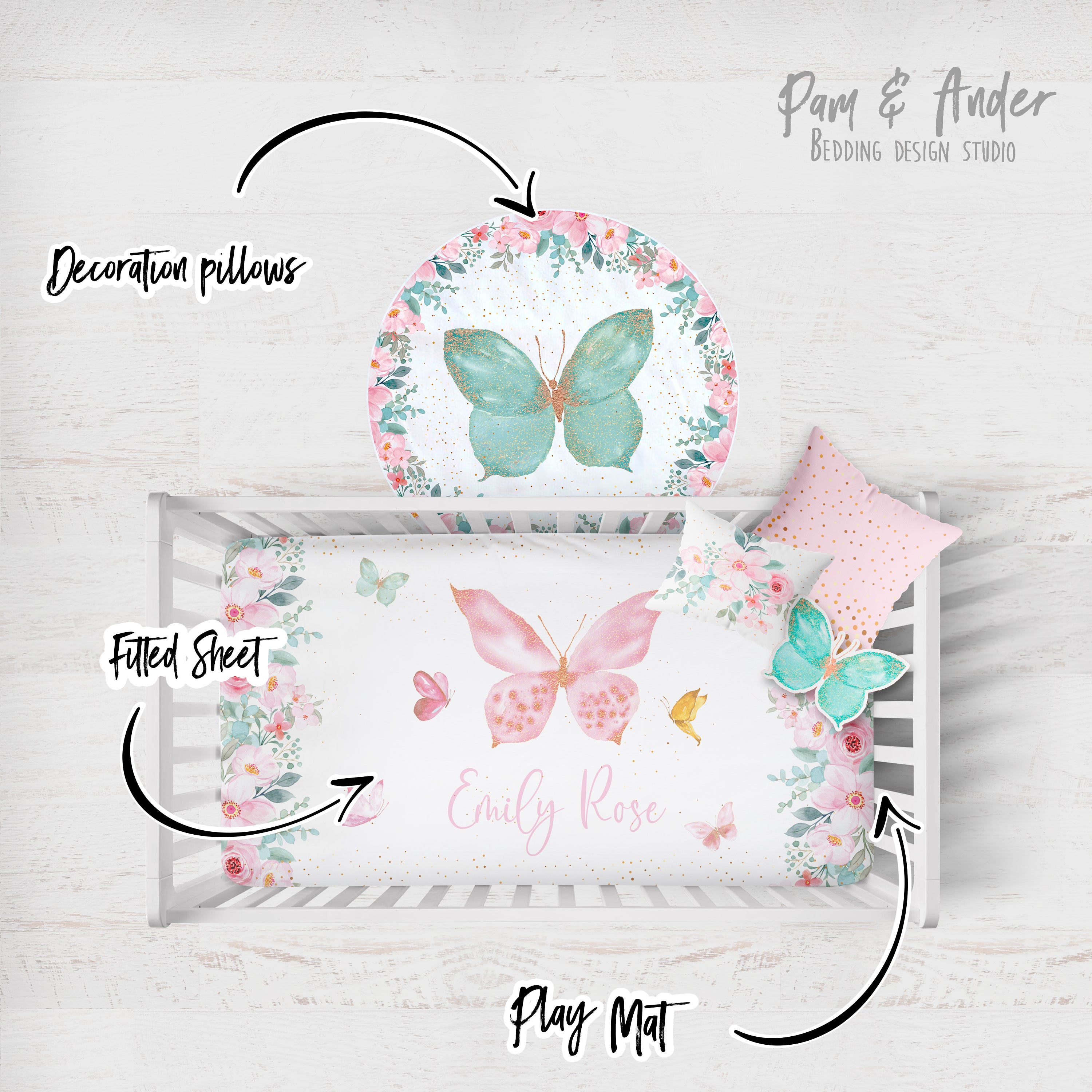 Butterfly Baby Girl Nursery Set