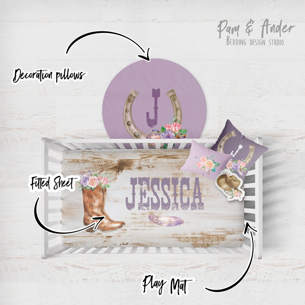 Cowgirl Mauve Crib bedding Set