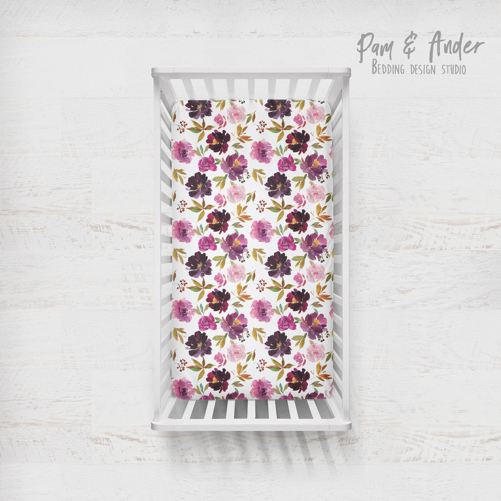 Flower purple fitted sheet