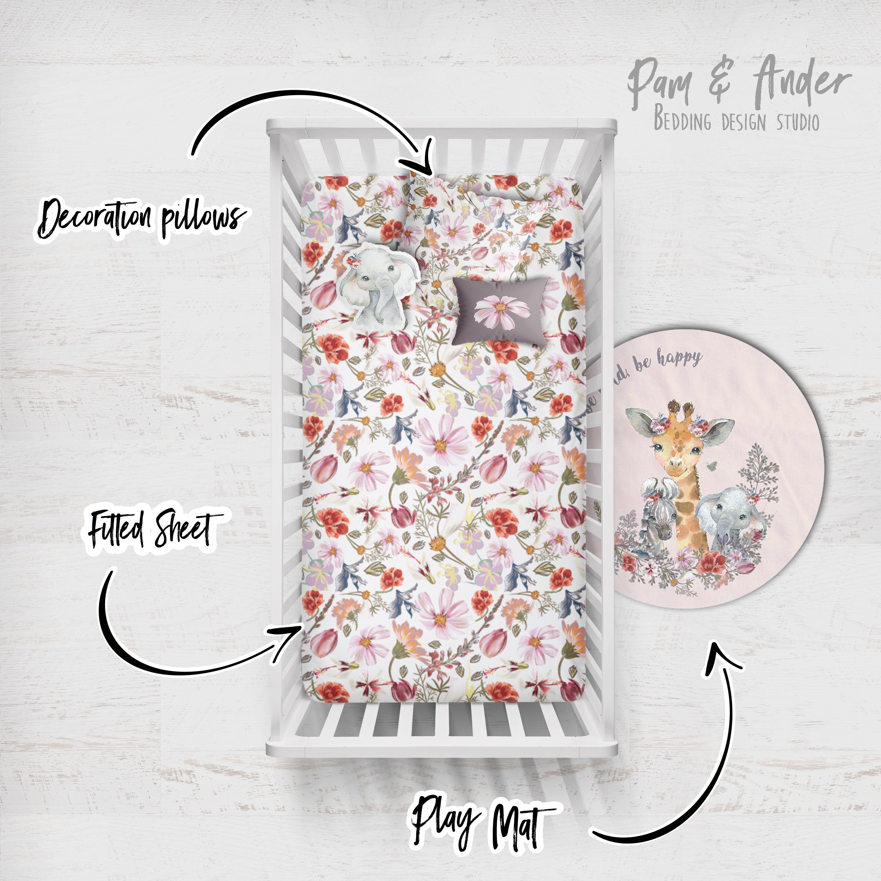 Elephant baby Crib Bedding Set