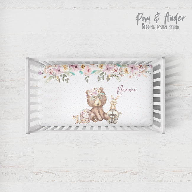 Flower bear fitted sheet Hover Image