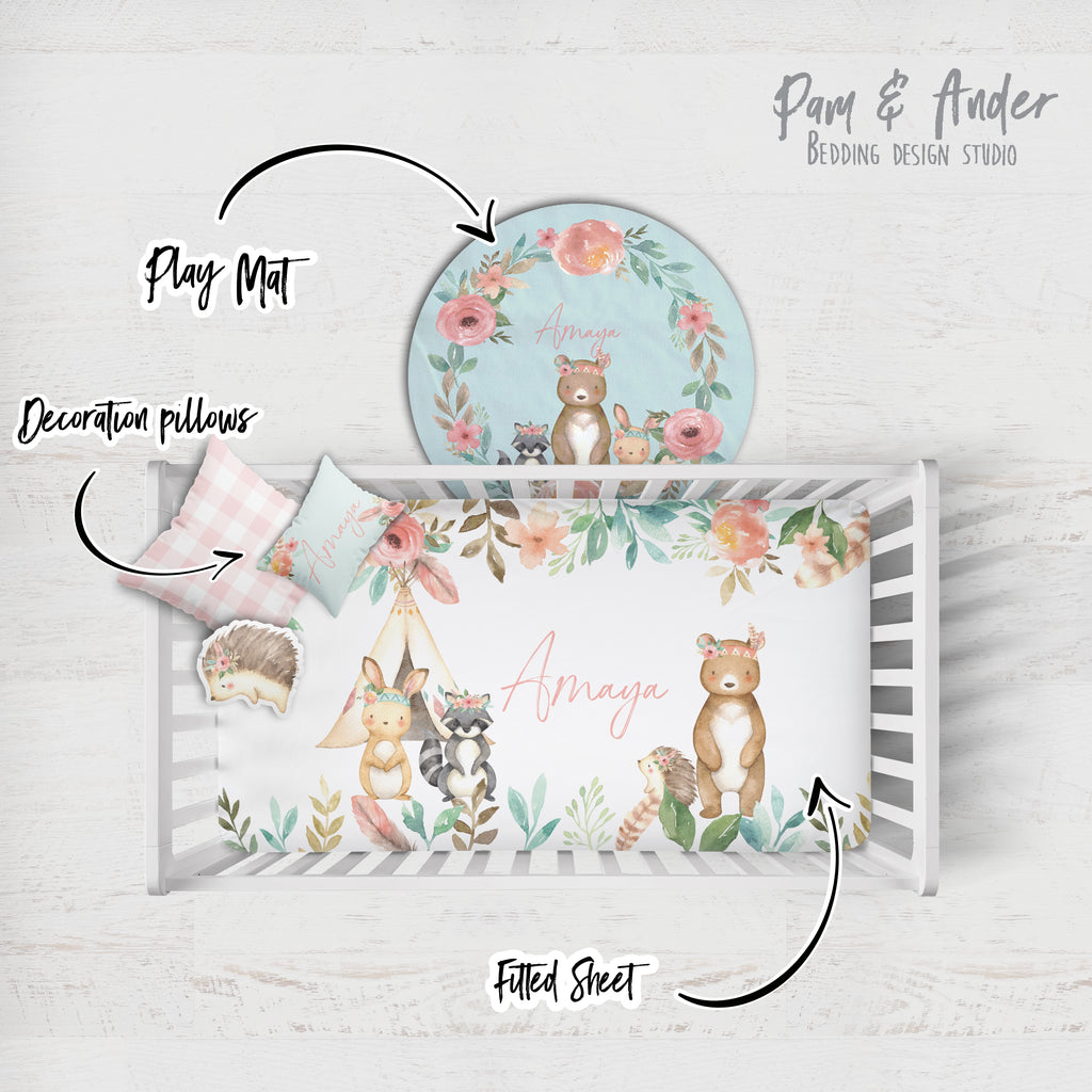 Woodland Girl Crib Bedding Set