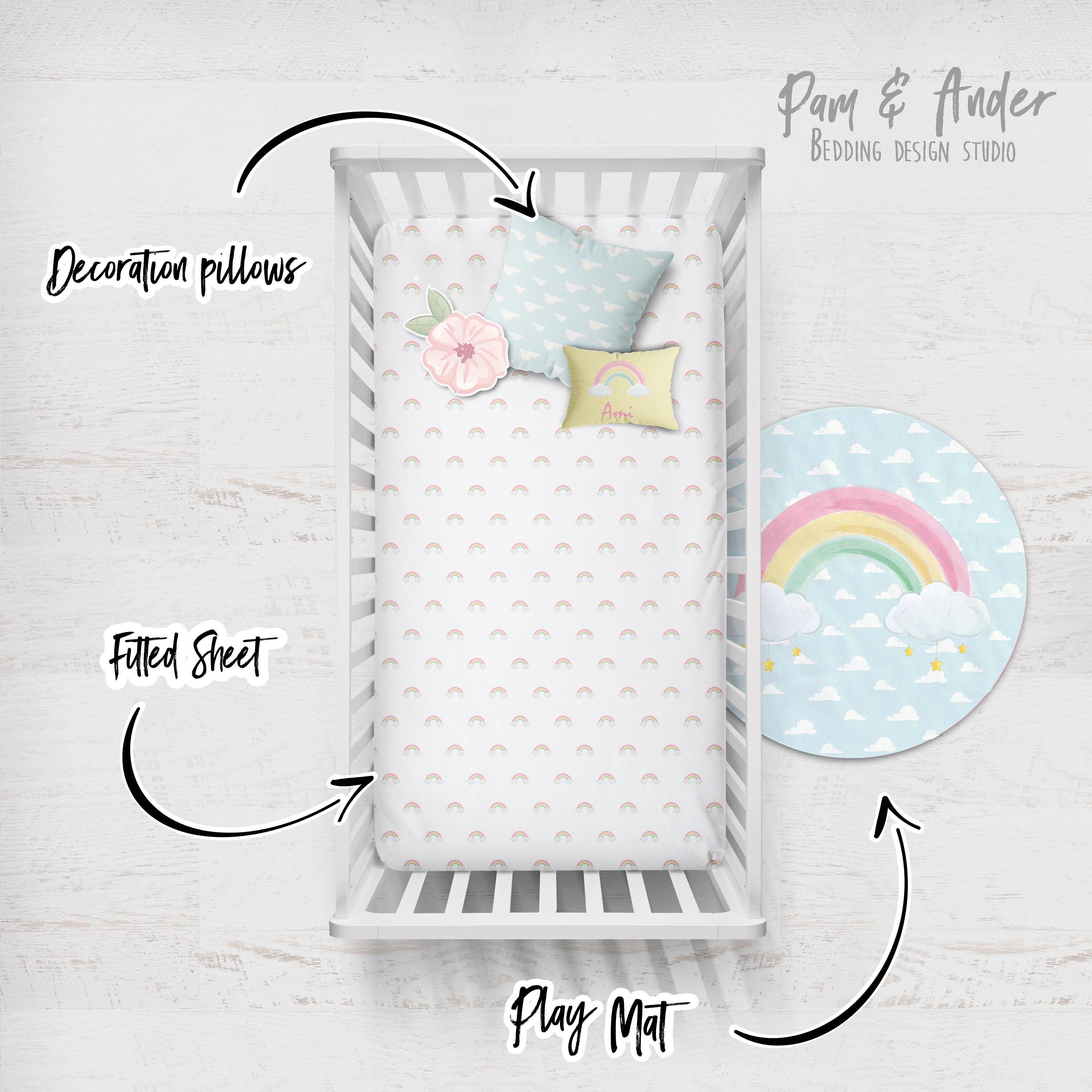 Unicorn Crib Pink Bedding Set