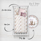 Bear and Flowers Crib Bedding Set