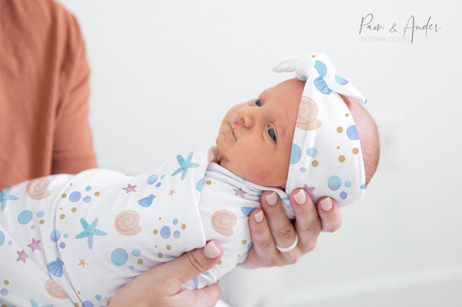 Sea Baby Girl Swaddle Set Hover Image