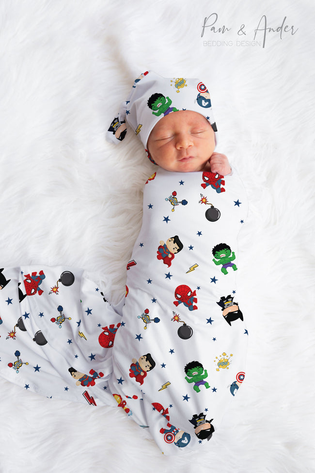 Superhero Mix Baby Boy Swaddle Set Hover Image
