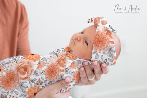 Floral 12 Baby Girl Swaddle Set