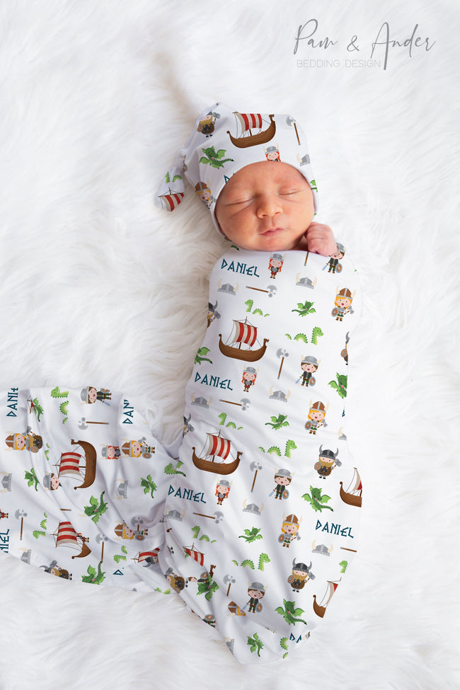 Vikings Baby Boy Swaddle Set Hover Image