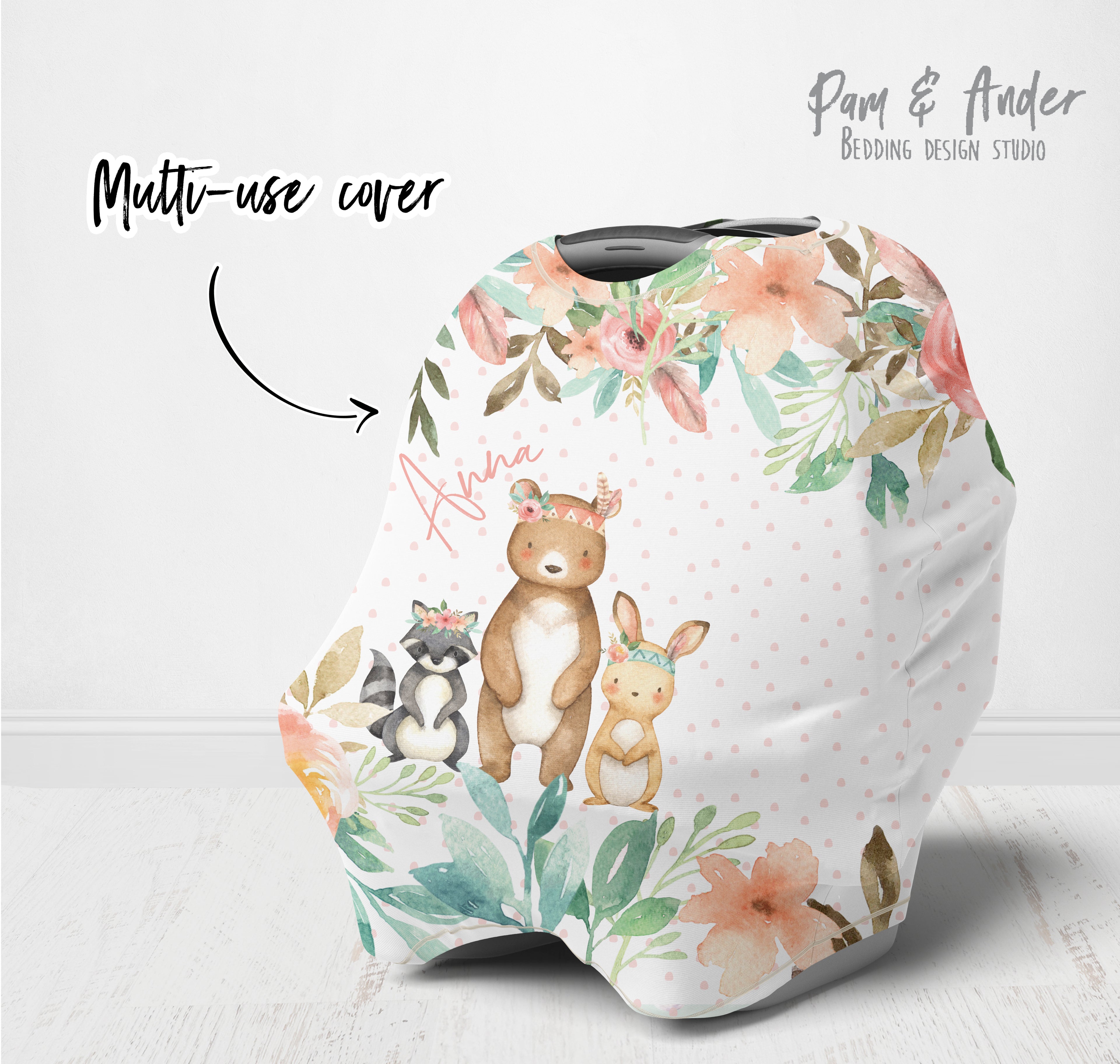 Flower pink accessories set