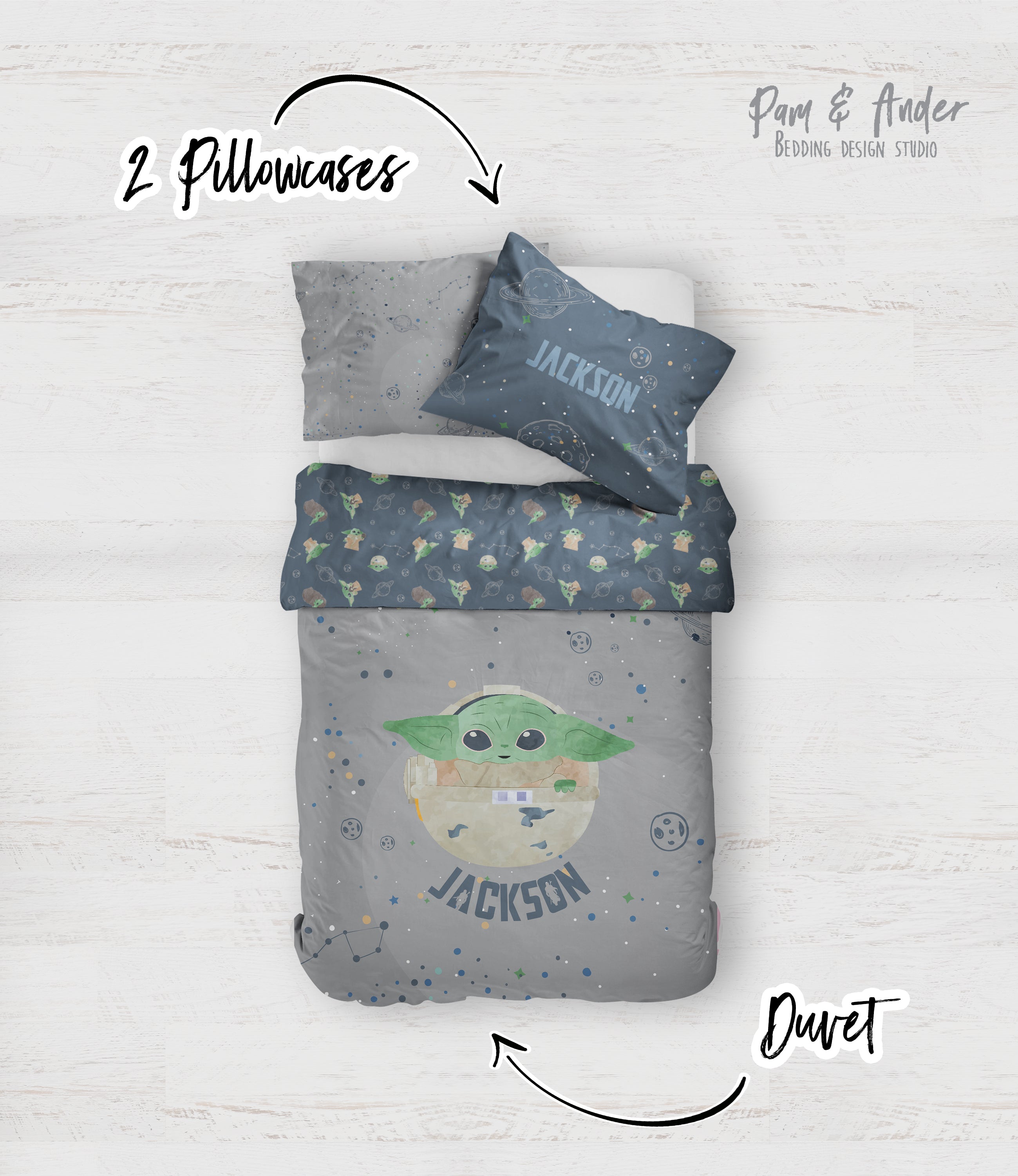 Baby yoda bedding set
