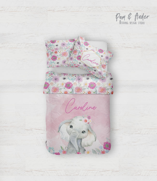 Elephant pink bedding set Hover Image