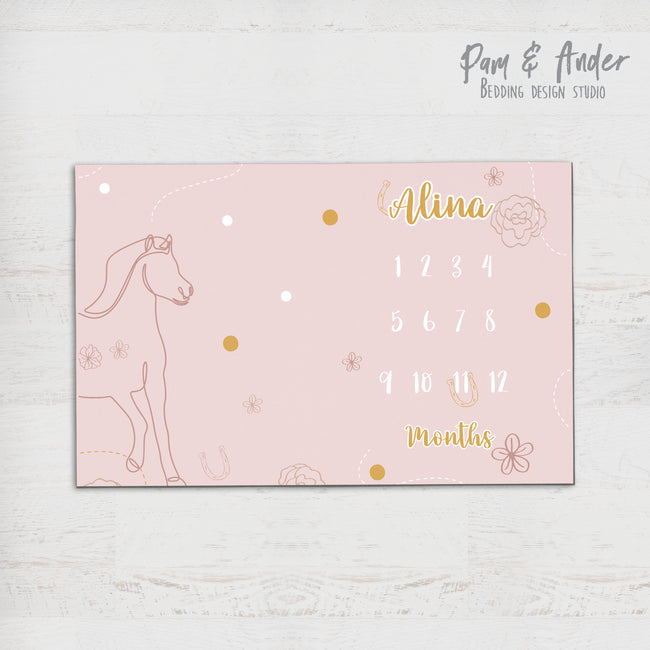 Cowgirl pink milestone blanket Hover Image