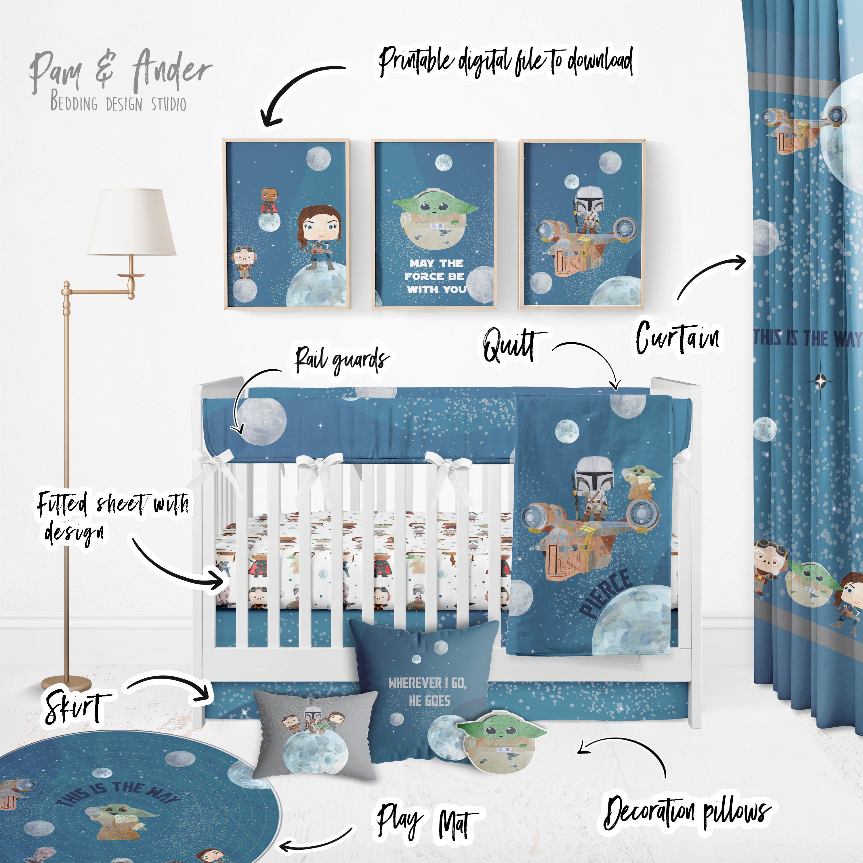 Baby Yoda The Mandalorian Crib Build your Bundle