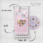 Princesses Crib Pink Bedding Set