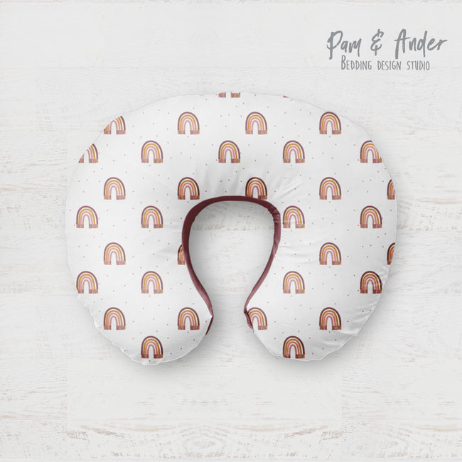 Rainbow boho boppy pillow cover Hover Image