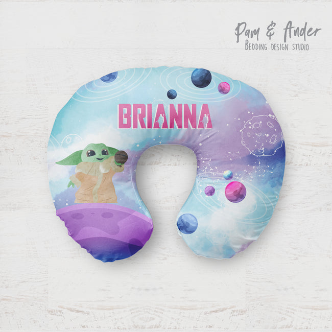 Baby yoda girl boppy pillow cover Hover Image