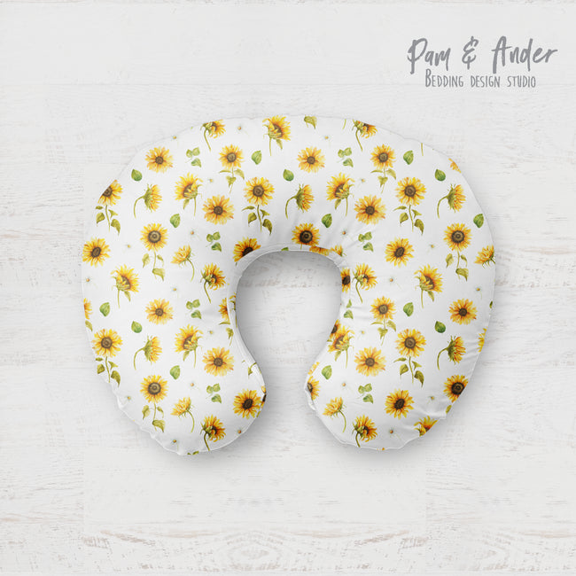 Sunflower boppy pillow cover Hover Image