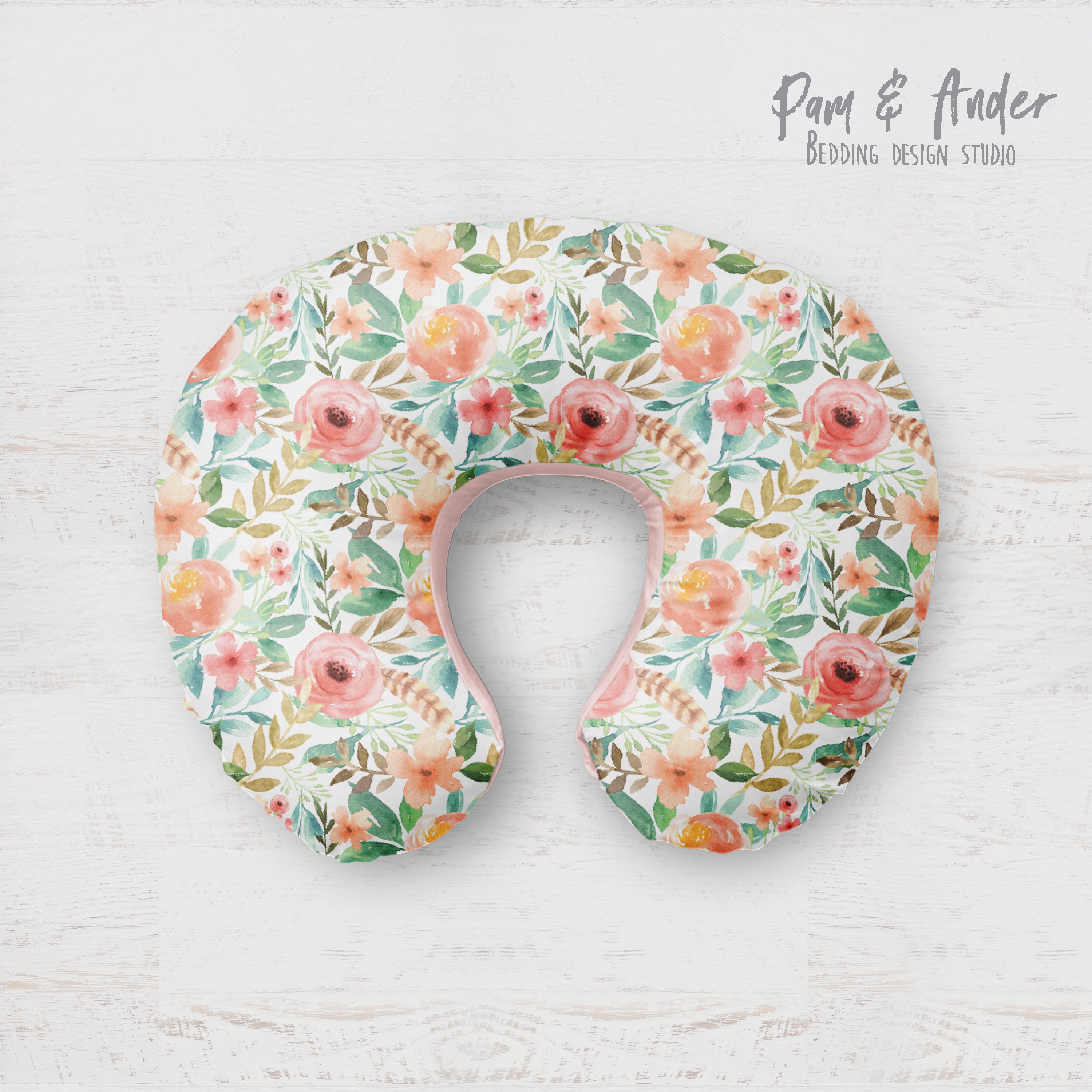 Flower pink boppy pillow cover