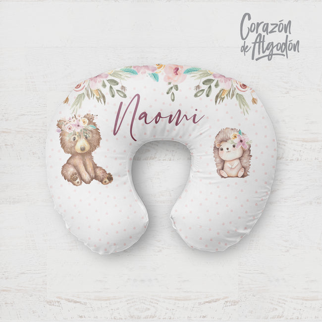 Flower bear boppy pillow cover Hover Image