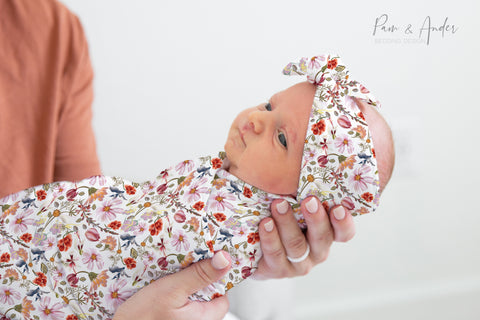 Floral 5 Baby Girl Swaddle Set