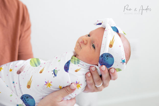 Space Baby Girl Swaddle Set Hover Image