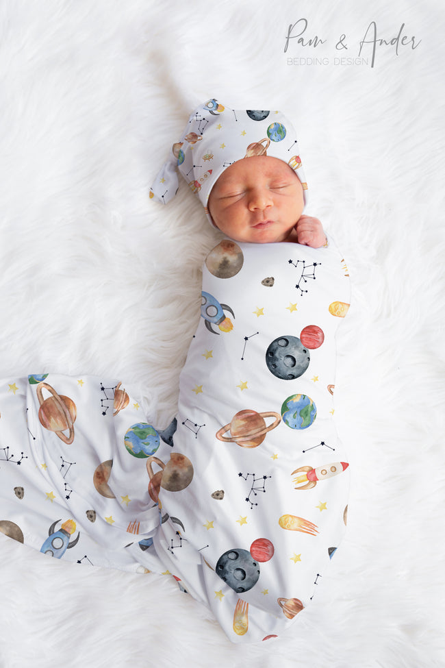 Space Baby Boy Swaddle Set Hover Image