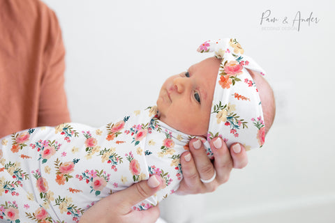 Floral 8 Baby Girl Swaddle Set