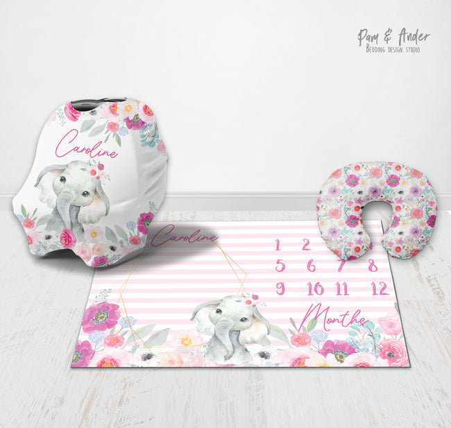 Elephant pink accessories set Hover Image