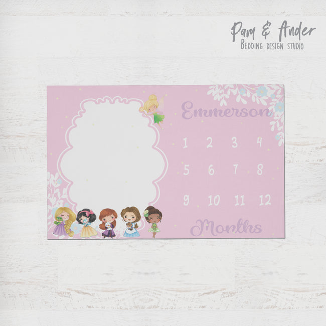 Princesses pink milestone blanket Hover Image
