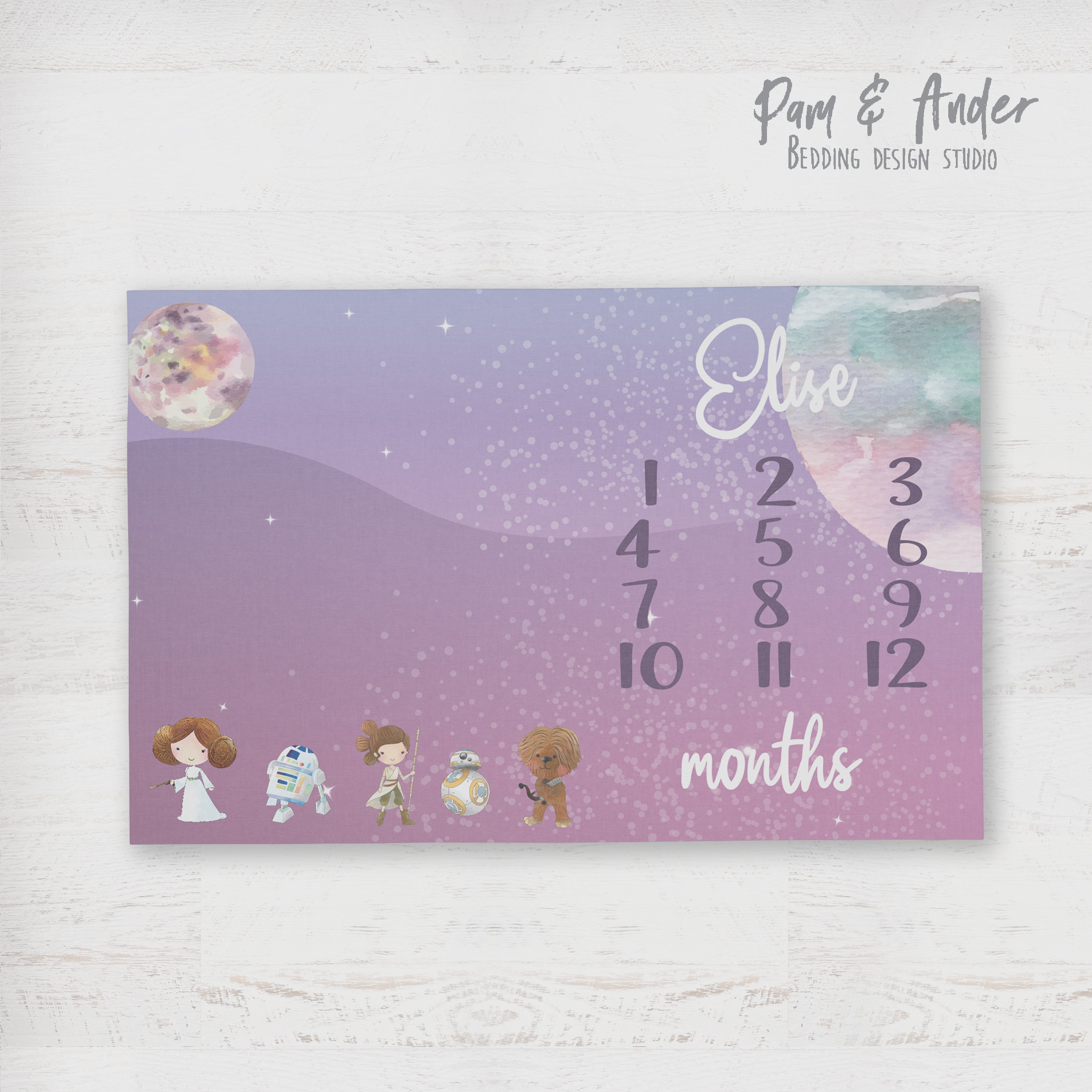 Star Wars girl milestone blanket