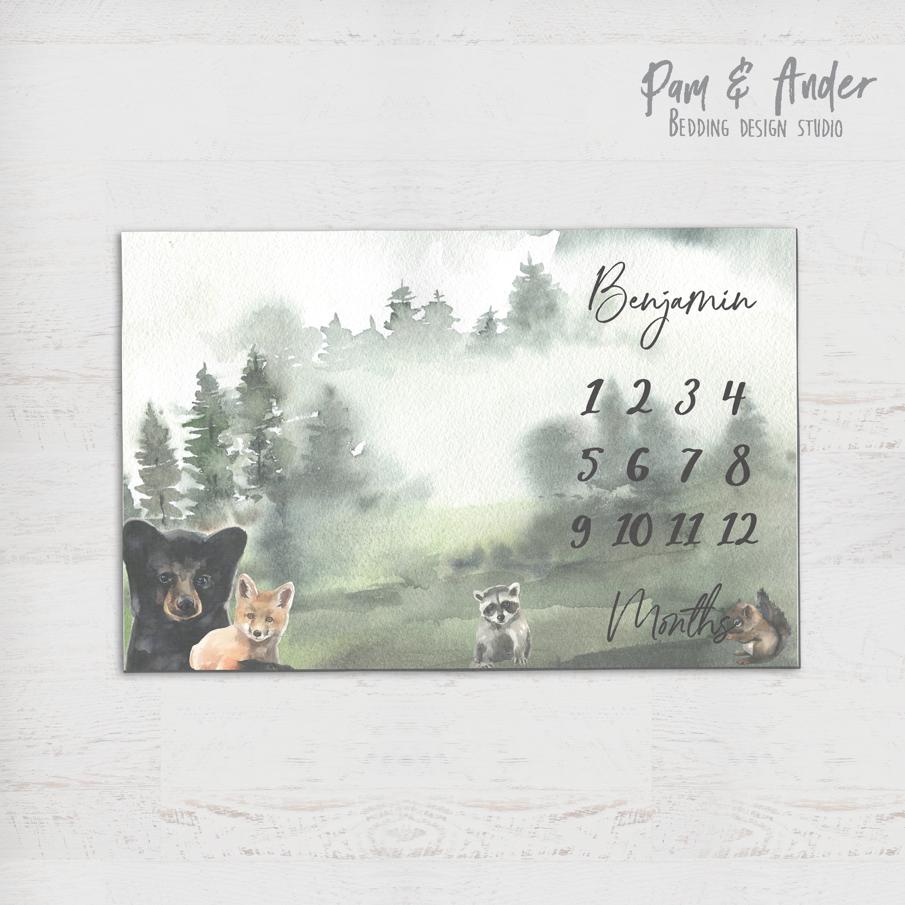 Bear patch milestone blanket