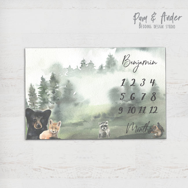 Bear patch milestone blanket Hover Image