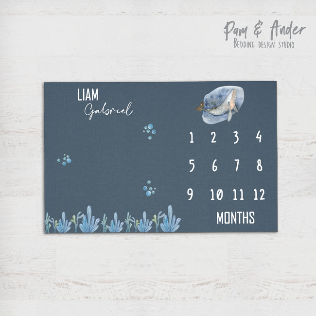 Whale milestone blanket Hover Image