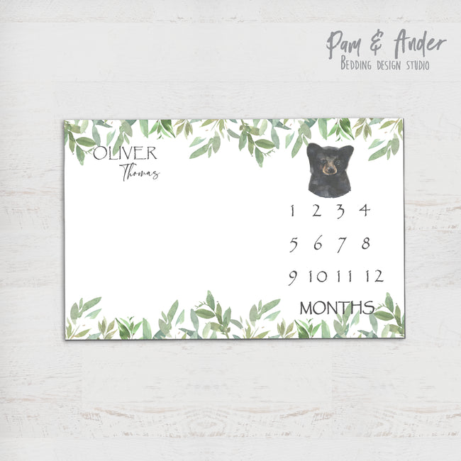 Baby bear milestone blanket Hover Image