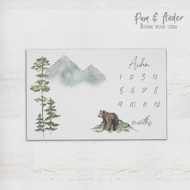 Bear milestone blanket Hover Image