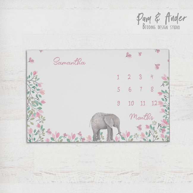 Elephant milestone blanket Hover Image