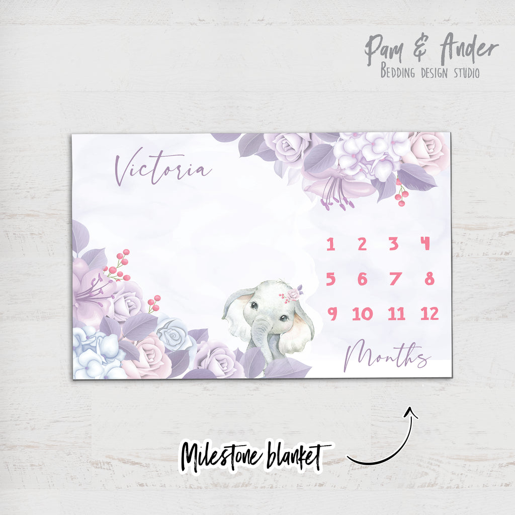 Elephant purple accessories set