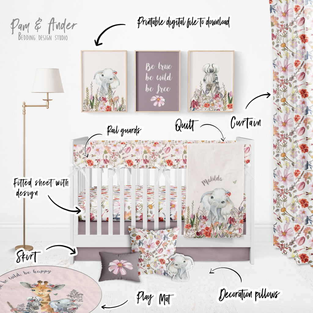 Elephant baby Crib Bedding Set