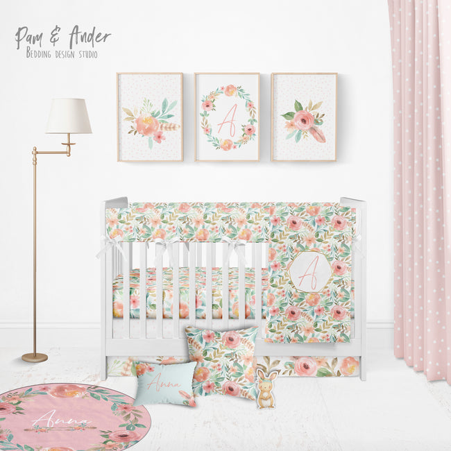 Floral crib bedding Build your Bundle Hover Image