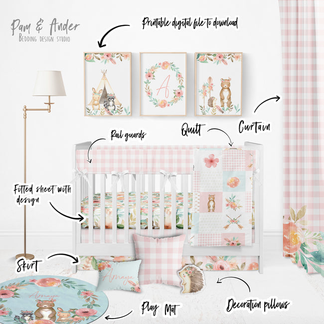Woodland Girl Crib Bedding Set Main Image