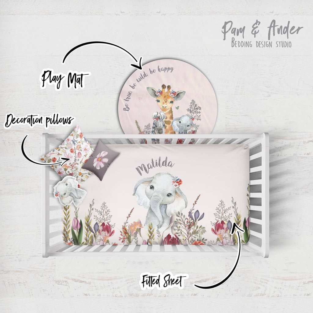 Elephant baby Crib Bedding Set
