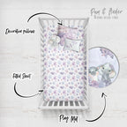 Elephant purple Crib Bedding Set