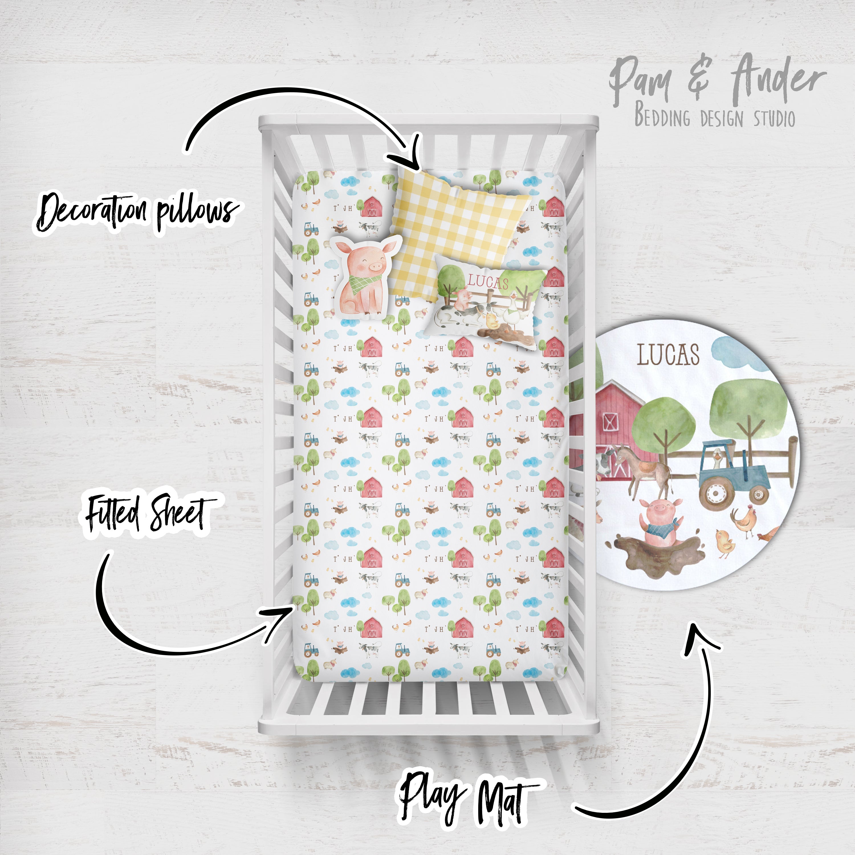 Farm Crib Bedding set