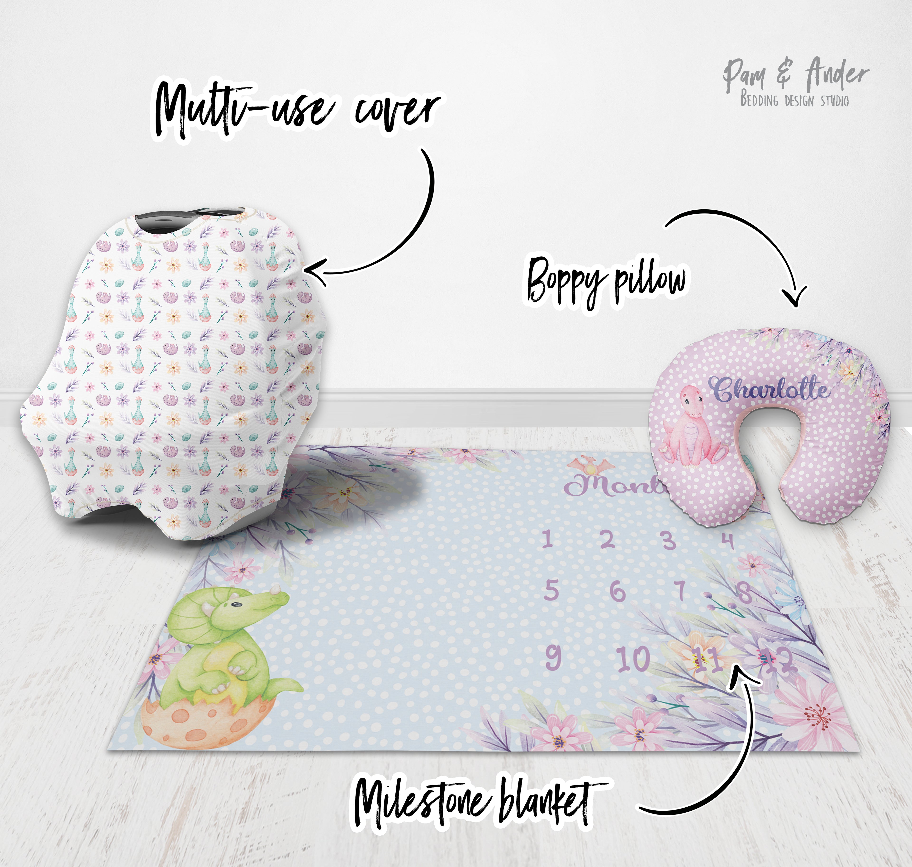 Dino girl accessories set